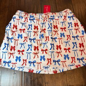 Jess Lea Little Miss Independence Skort size 2XL White
Red Blue Bows NWT